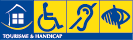 Acreditado con el distintivo "Tourisme et Handicap" para minusvalía motriz, auditiva y visual