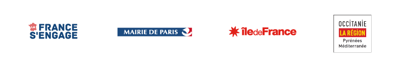 La France s'engage, Mairie de Paris, Région Île-de-France, Région Occitanie Pyrénées Méditerranée Logos La France s'engage, Mairie de Paris, Région Île-de-France, Région Occitanie Pyrénées Méditerranée